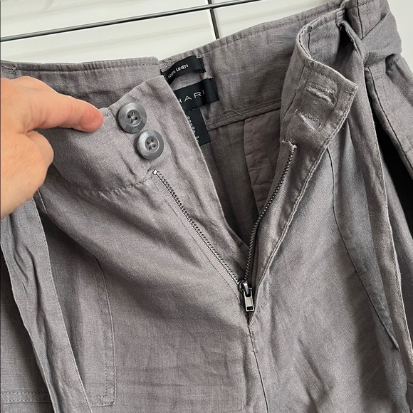 TAHARI Gray Women's High Waist Straight Leg Linen Trousers, Size 10 - Picture 6 of 13